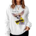 Chihuahua Hund Mama Papa Liebe Haustier Welpen ChiuauahaRaglan Sweatshirt Frauen