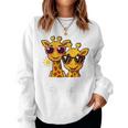 Children's With Big Sister Giraffe Motif Sweatshirt Frauen