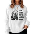 Damen Retro Don't Mess With Mama Bear Lustiger Muttertag Mit-Ausschnitt Sweatshirt Frauen