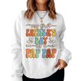 My First Father's Day As A Pap Pap Retro Groovy Father's Day Women Sweatshirt