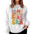 Groovy In My Dumpster Fire Era Lil Dumpster On Fire Bad Day Women Sweatshirt