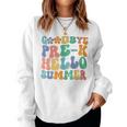 Groovy Goodbye Pre-K Hello Summer Last Day Of School Women Sweatshirt