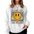 Peace Out 2Nd Grade Teacher Retro Smile Last Day Of School Women Sweatshirt