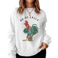 Retro Oo-De-Lally Singing Rooster Vintage Guitar Chicken Women Sweatshirt