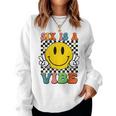 Six Is A Vibe 6Th Birthday Groovy Boys Girls 6 Years Old Women Sweatshirt