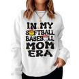 In My Softball Baseball Mom Era Retro Groovy Mom Of Both Women Sweatshirt