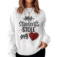 My Students Stole My Heart Teachers Plaid Valentines Day Women Sweatshirt