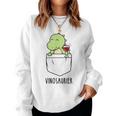 Vinosaur Wine Lover Dinoino Dinosaur Wine Drinker Sweatshirt Frauen