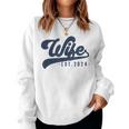 Wife Est 2024 Just Married Honeymoon Wife Wedding Couple Women Sweatshirt