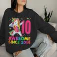 10 Years Old Unicorn Dabbing 10Th Birthday Girl Party Women Sweatshirt Gifts for Her