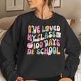 100 Days Loved My Class Retro Teacher 100Th Day Of School Women Sweatshirt Gifts for Her