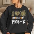 100 Days Of Pre K Teacher Student Leopard Happy 100Th Day Women Sweatshirt Gifts for Her