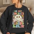 In My 100 Days Of School Era Retro Groovy 100Th Day Teacher Women Sweatshirt Gifts for Her