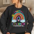 100Th Day Of Kindergarten School Rainbow 100 Days Smarter Women Sweatshirt Gifts for Her