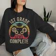 1St Grade Level Complete Graduation Class 2024 Boys Gamer Women Sweatshirt Gifts for Her