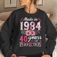 40 Year Old Made In 1984 Floral Flower 40Th Birthday Womens Women Sweatshirt Gifts for Her
