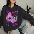 6Th Birthday Girl 6 Years Painting Art Number 6 Women Sweatshirt Gifts for Her