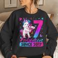7 Years Old Flossing Unicorn 7Th Birthday Girl Party Women Sweatshirt Gifts for Her
