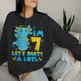 7Th Birthday Cute Axolotl 7 Year Old Boys Girls Video Gamer Women Sweatshirt Gifts for Her