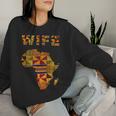 Afro Black Wife African Ghana Kente Cloth Couple Matching Women Sweatshirt Gifts for Her