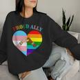Ally Rainbow Flag Heart Lgbt Gay Lesbian Support Pride Month Women Sweatshirt Gifts for Her
