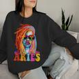 Aries Queen African American Loc'd Zodiac Sign Women Sweatshirt Gifts for Her