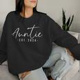 Auntie Est 2024 Auntie To Be New Aunt Pregnancy Women Sweatshirt Gifts for Her