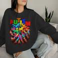 Autism Awareness Hand Black Woman Autism Mom Puzzle Piece Women Sweatshirt Gifts for Her