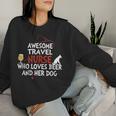 Awesome Travel Nurse Who Loves Beer And Her Dog Women Sweatshirt Gifts for Her