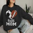 Ball Mom Heart Football Soccer Mom Women Sweatshirt Gifts for Her