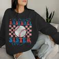 In My Baseball Sister Era Retro Vintage Baseball Sister Women Sweatshirt Gifts for Her