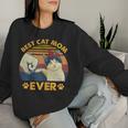 Best Cat Mom Ever Cute & Cat Mom Women Sweatshirt Gifts for Her