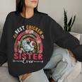 Best Chicken Sister Ever Mother's Day Flowers Rainbow Farm Women Sweatshirt Gifts for Her