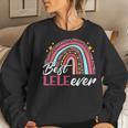 Best Lele Ever Leopard Rainbow Women Sweatshirt Gifts for Her
