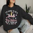 Be Big Sister Of Twins Promoted To Big Sister Of Twins 2024 Women Sweatshirt Gifts for Her