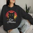 Black Cat Mom Mama Retro Wildlife Happy Mother's Day 2024 Women Sweatshirt Gifts for Her