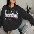 Black Educated And Pretty Kente Pattern West African Style Women Sweatshirt Gifts for Her