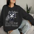 Black Is My Happy Color Goth Girl Emo Gothic Unicorn Women Sweatshirt Gifts for Her