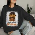 Black Multiple Sclerosis Awareness Messy Bun Ms Women Sweatshirt Gifts for Her