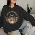 Boho Flower Skeleton Reading Book Just One More Chapter Women Sweatshirt Gifts for Her