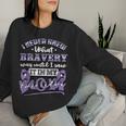 Bravery In My Mom Stomach Cancer Awareness Ribbon Women Sweatshirt Gifts for Her