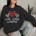 Buffalo Plaid One Loved Grandma Heart Valentine's Day Women Sweatshirt Gifts for Her