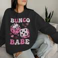 Bunco Babe Bunco Game Night Retro Groovy Gamble Women Sweatshirt Gifts for Her