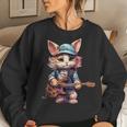 Cat Kitten Guitar Player Guitarist Mom Girl N Women Sweatshirt Gifts for Her