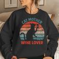 Cat Mother Wine Lover Owner Graphic Women Sweatshirt Gifts for Her