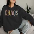 Chaos Coordinator Leopard Teacher Crew Retro School Women Sweatshirt Gifts for Her