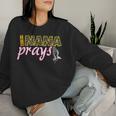 Christian This Nana Prays Hands Praying Rosary Catholic Women Sweatshirt Gifts for Her