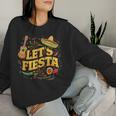 Cinco De Mayo Mexican Music Guitar Cactus Let's Fiesta Women Sweatshirt Gifts for Her