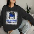 Colon Cancer Awareness Colorectal Cancer Messy Bun Women Sweatshirt Gifts for Her