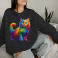 Colorful Cat For Women's Girls Boys Cute Rainbow Cat Women Sweatshirt Gifts for Her
